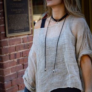 Exquisite Natural Gauzy Raw Linen Top & Cover Up